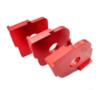Lot de 3 gabarits de défonceuse en alliage d'aluminium R5-R30 avec finition rouge anodisée pour plus de durabilité