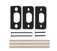 Lot de 3 gâches de serrure de porte pour portes standard, kit de gâche en acier inoxydable robuste avec chevilles d'installation, empêche la porte de coller et améliore la sécurité du loquet pour la