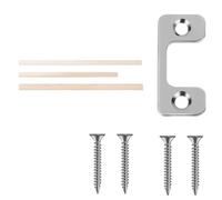 Lot de 3 gâches réglables à grand trou pour portes extérieures - Plaque de renfort de serrure de porte en acier inoxydable avec bandes de chevilles en bois et vis, compatible (argenté)