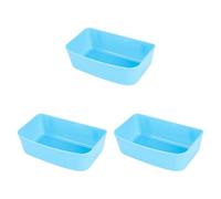 Lot de 3 gamelles à suspendre pour animaux de compagnie - Gamelles portables pour cages en fil métallique - Niche de voyage pour chats et chiens de petite taille - Bleu