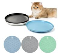 Lot de 3 gamelles en céramique pour chat sans stress, larges et peu profondes avec 3 tapis antidérapants, soulage le stress des moustaches pour chats, chatons et chiots, passent au lave-vaisselle