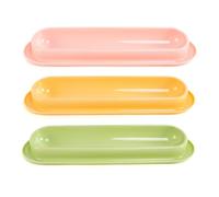 Lot de 3 gamelles longues pour chats avec fond antidérapant pour l'eau, facile à laver, moustaches humides, fatigue