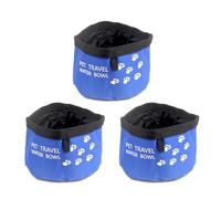 Lot de 3 gamelles pliables pour animal de compagnie - Gamelle de voyage portable - Pratique pour nourrir pendant les aventures en plein air