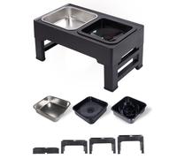 Lot de 3 gamelles pour animaux de compagnie réglables en hauteur, anti-déversement, chat, chien