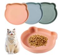Lot de 3 Gamelles pour Chat, Gamelle Silicone Plate et Large, Bol pour Nourriture et Eau, Accessoires pour Chat, Gamelle pour Croquettes et Pâté, Bol Antidérapant gamelle pour Chats en Silicone