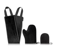 Lot de 3 gants autobronzants 3 en 1 pour gant autobronzant avec gant de bronzage en velours, gant de bronzage, applicateur autobronzant noir, gant de bronzage, gant exfoliant, brosse de bronzage
