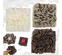 Lot de 3 gants de toilette 2 en 1, éponge en luffa avec cordon de serrage avec poche pour savon, éponge de douche exfoliante pour nettoyer le corps, peau lisse, spa (multicolore)