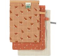 Lot de 3 gants de toilette en mousseline Fierce Fox