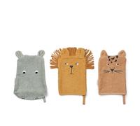 Lot de 3 gants de toilette Sylvester Safari mix