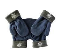 Lot de 3 gants thermiques de Noël pour couple de 2 personnes pour l'hiver, bleu, Large