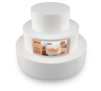Lot de 3 gâteaux en polystyrène - Hauteur : 5 cm, 10 cm, 15 cm, 20 cm.