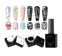 Lot de 3 gels à ongles professionnels - Blanc et noir - Outil de peinture à ongles avec manipulation facile - Outil de beauté - Pour femme - Pour débutants - Pour la maison, le salon de voyage