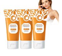 Lot de 3 gels exfoliants exfoliants pour le visage pour femme - Orange éclatant - Exfoliant pour le visage - Pour réduire les taches de peau - Nettoyage en profondeur et lissage