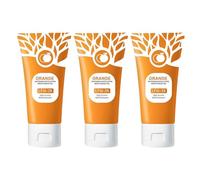 Lot de 3 gels exfoliants orange pour le visage et le corps - Exfoliant pour le visage et le corps - Exfoliant pour le visage - Nettoyage en profondeur - Exfoliant hydratant pour un soin de la peau en