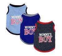 Lot de 3 gilets d'été pour chien, t-shirt respirant pour animal domestique avec slogan prince pour chat et chiot Tenue_XL (Mommy's Boy)