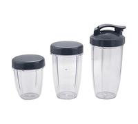 Lot De 3 Gobelets De Rechange 32 Oz (colossal), 24 Oz (haut), 18 Oz (petit), 3 Couvercles, Compatibles Avec Nutribullet, Presse-agrumes, Pièces Détachées For Appareils Électroménagers