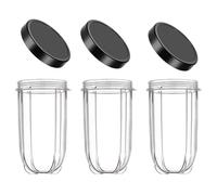 Lot de 3 gobelets de rechange pour Magic Bullet 250 W 473 ml avec couvercle