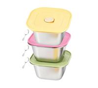 Lot de 3 gobelets hermétiques de qualité alimentaire pour congélateur | avec couvercle en silicone 400ml Stockage de glace pour la cuisine Congélateur Garde-manger Dessert Pudding Bonbons Gâteau