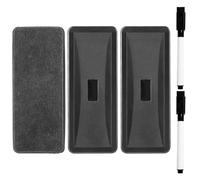 Lot de 3 gommes pour tableau blanc, 2 stylos pour tableau blanc, effaceur magnétique pour tableau blanc pour l'école, effaceur à craie