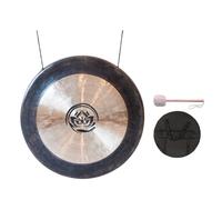 Lot de 3 gong de yoga fabriqués à la main en cuivre de 50 cm avec sculptures artistiques, son riche pour pratiquer l'instrument en cuivre