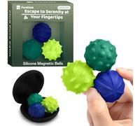 Lot de 3 grandes balles sensorielles magnétiques en silicone texturé pour soulager le stress pour adultes et adolescents atteints de TDAH, d'autisme, d'anxiété - Aimants silencieux pour bureau, voyage