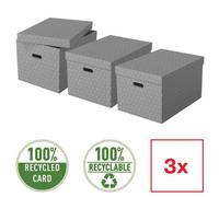 Esselte Boîte de rangement Home L, set de 3, gris Gris G