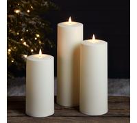 Lot de 3 Grandes Bougies d'Extérieur à LED TruGlow®