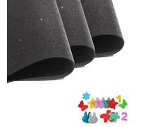 Lot de 3 grandes feuilles de mousse pailletée noire de 40 cm x 60 cm | Papier scintillant pour décoration de tableau d'affichage, travaux manuels de Noël, bricolage de salle de t décorations