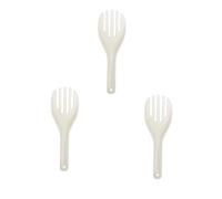 Lot de 3 grandes spatules à riz en plastique blanc - Cuillères de service en forme de fourchette pour riz et pommes de terre (27 cm de long)