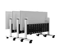 Lot de 3 grandes tables de conférence pliantes pour 2 à 6 personnes, tables de formation avec roulettes silencieuses et rangement idéales pour les salles de réunion de bureau