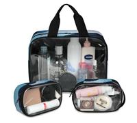 Lot de 3 grandes trousses de maquillage traditionnelles japonaises translucides en forme de carpes koï pour homme et femme - Grande trousse de toilette pour douche, articles de toilette, couleur, L,