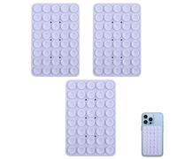 Lot de 3 grandes ventouses en silicone pour téléphone portable - Support arrière à picots - Compatible avec iPhone et Android - 64 x 100 mm