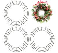Lot de 3 grands anneaux de couronne de Noël en fil métallique de 30,5 cm pour travaux manuels, Thanksgiving, Halloween, mariage, Noël