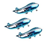 Lot de 3 grands ballons bleus en forme d'avion pour fête d'anniversaire (82,8 x 41,9 cm)