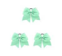 Lot de 3 grands bandeaux épais et extensibles en caoutchouc pour queue de cheval - Accessoires sans couture - Bleu lac