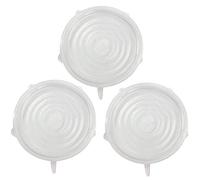 Lot de 3 grands couvercles extensibles en silicone de 24,9 cm, passent au micro-ondes, au lave-vaisselle, au réfrigérateur, réutilisables et durables pour garder les aliments frais et respectueux de