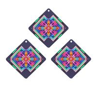 Lot de 3 grands désodorisants de voiture à motif de losange à suspendre, cartes parfumées durables pour voiture, maison, bureau, style gris