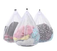Lot de 3 grands sacs à linge en maille pour machine à laver, vêtements délicats, linge de lit, jouets avec cordon de fermeture, robustes (3, taille XL, 71,1 x 66 cm)