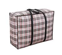 Lot de 3 Grands Sacs Rangement for vêtements, couettes et Autres Articles ménagers. Idéal for Les étudiants, déménagements Voyages. Motif quadrillé(Black,XXL 88x50x30cm)