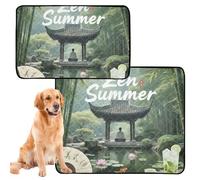 Lot de 3 grands tapis hygiéniques lavables pour chiens - Tapis de sol antidérapant pour canapé - 50,8 x 61 cm - Zen Summer avec pagode