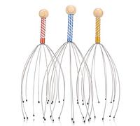 Lot de 3 gratte-têtes pour le cuir chevelu - Outils portatifs pour soulager le stress - Matériau robuste en métal de qualité supérieure - Facile à utiliser - Cadeau pour amis, famille, amoureux
