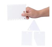 Lot De 3 Grattoirs à Gâteau En Plastique, Grattoir à Pâte, Grattoir à Pâte, Grattoir à Glaçage, Plus Lisse, Coupe-gâteau Réutilisable Pour la Cuisson De Gâteaux(Blanc)