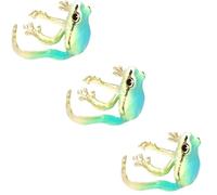 Lot de 3 grenouilles | Dernière grenouille à feuilles caduques | Jolis anneaux grenouille réglables | Jolis anneaux grenouille pour femme | Anneaux ouverts en résine grenouille | Manchettes d'oreilles
