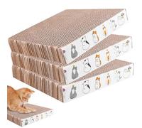Lot de 3 griffoirs pour chats - En carton ondulé - 21 x 21 cm - Carré - Tapis griffoir de 3,3 cm d'épaisseur - Disponible des deux côtés - Tapis à gratter (marron)