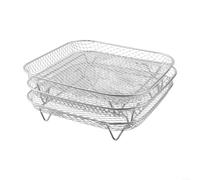 Lot de 3 grilles carrées en acier inoxydable 304, empilables pour la cuisson extensible