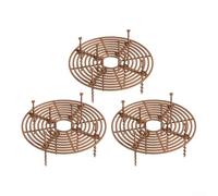 Lot de 3 grilles de protection en ABS pour pot de fleurs avec découpe centrale pour perte de sol et soutien à la santé des plantes en pots (marron)
