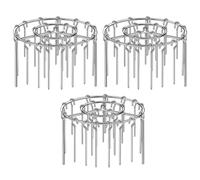 Lot de 3 grilles pour friteuse à air, support vertical à brochettes avec 72 crochets, acier inoxydable, pour griller, déshydrater et cuire au barbecue, optimise la cuisson en plusieurs niveaux