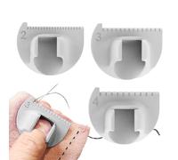 Lot de 3 guides de bord d'aiguille à coudre | Règle de doigt de couture, outil de mesure pour les débutants, matelassage, ourlets, coutures droites incurvées, aides à la couture en cuir pour des