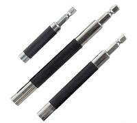 Lot de 3 guides de vis avec longueur réglable - Adaptateur de barre d'extension pour perceuses à tige hexagonale de 6,35 mm et tournevis en collision - Porte-embout magnétique pour fixation sécurisée