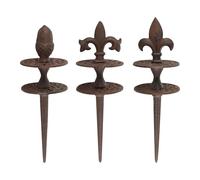 Lot De 3 Guides Tuyaux Fonte 29 Cm Marron